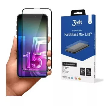 3MK Apple iPhone 15 HardGlass Max Lite čierna ochrana displeja