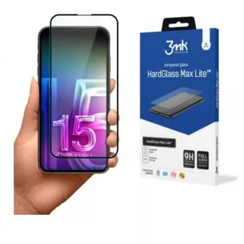 3MK Apple iPhone 15 Pro HardGlass Max Lite ochranná fólia na displej z tvrdeného skla čierna