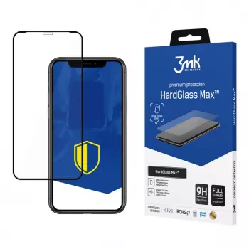 3MK Apple iPhone XR/11 čierne - HardGlass Max tvrdené sklo ochranná fólia displeja
