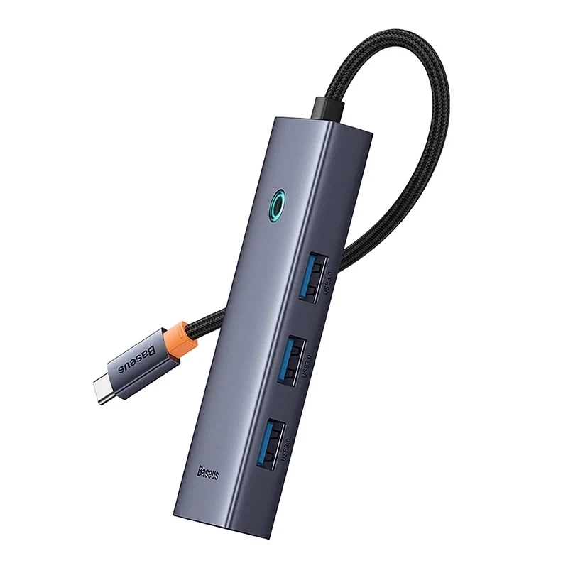 5-in-1 hub Baseus UltraJoy Series USB-C na HDMI 4K@30Hz + 3x USB 3.0 + 1x PD (sivý)