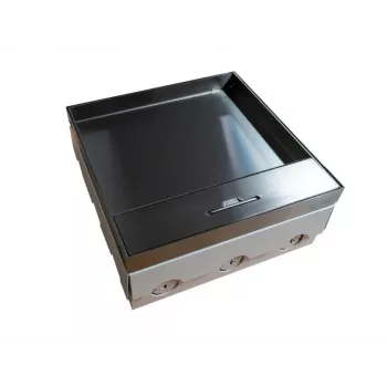 A-LAN Podlahová zásuvka 12M - 12-modulová podlahová zásuvka pre štandardné zásuvky 22,5x45 mm (45x45 mm), šikmá montáž