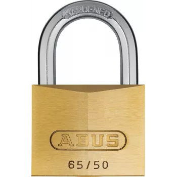 ABUS 65/50 KD visací zámok – masívne mosadzné telo, kalené oceľové rameno, rovnaký uzamykací systém