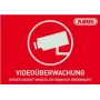ABUS AU1421 obdĺžniková červeno-biela samolepiaca alarmová nálepka 74 x 52,5 mm