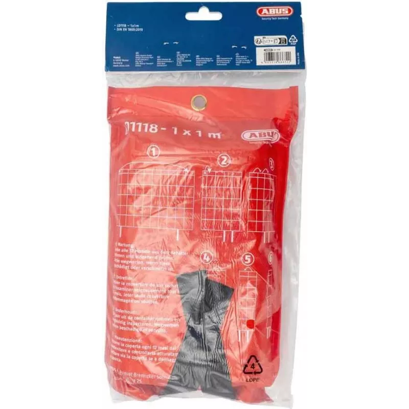 ABUS LD1118 Hasiaca deka 100 x 100 cm sklolaminát červená DIN EN 1869:2001 86672