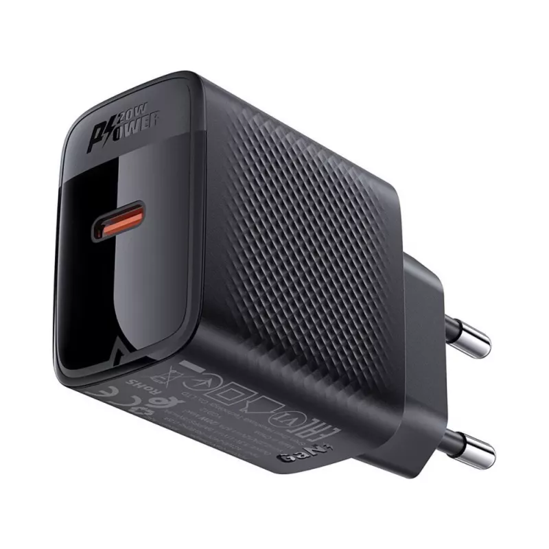 ACEFAST A82 GaN USB-C PD 20W nástenná nabíjačka - čierna
