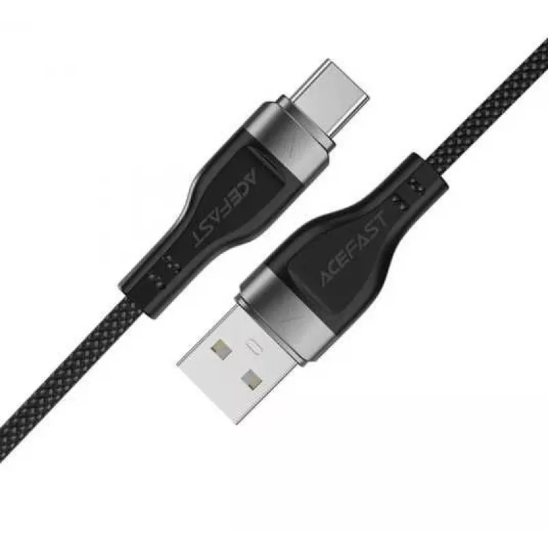 ACEFAST C11-04 USB-A na USB-C 3A magnetický pletený kábel 1,2m čierny