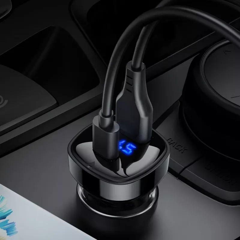 ACEFAST auto nabíjačka 66W USB Type-C / USB, PPS, Power Delivery, Quick Charge 4.0, AFC, FCP čierna (B4 black)