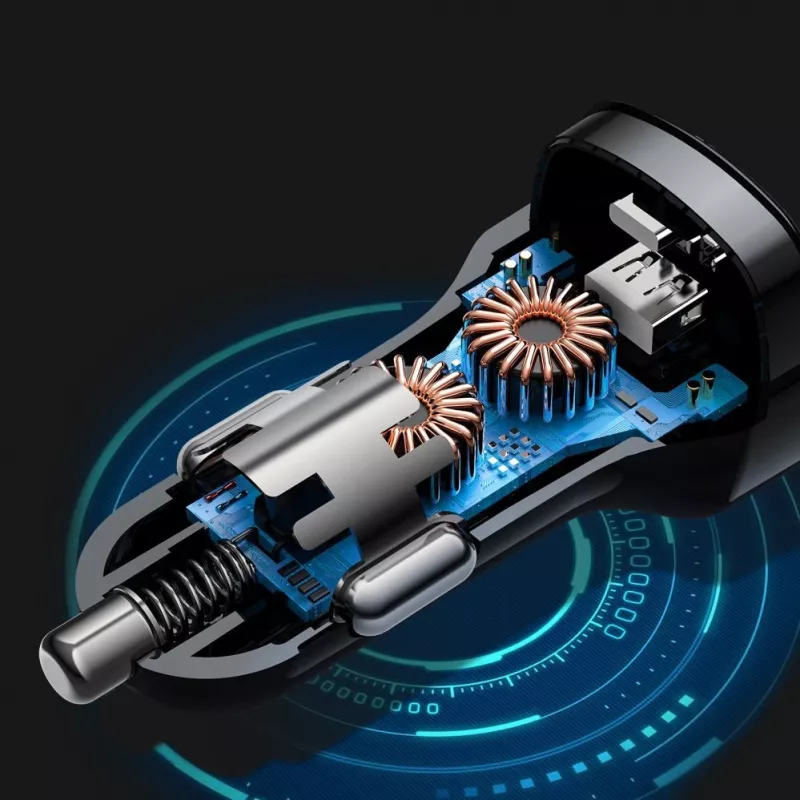 ACEFAST auto nabíjačka 66W USB Type-C / USB, PPS, Power Delivery, Quick Charge 4.0, AFC, FCP čierna (B4 black)
