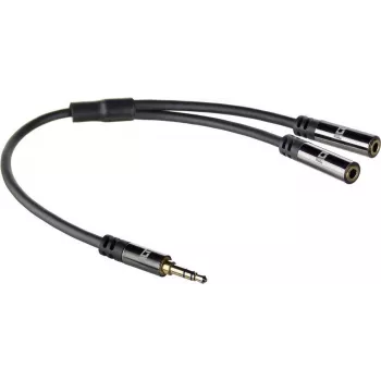 ACT AC3620 audio splitter kábel 0,15 m 3,5 mm konektor samec na 2x konektor samica čierny