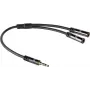 ACT AC3620 audio splitter kábel 0,15 m 3,5 mm konektor samec na 2x konektor samica čierny