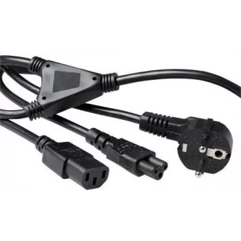 ACT AK5166 napájací kábel Y-adapter Schuko na C13 + C5 1,8m čierny