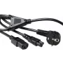 ACT AK5166 napájací kábel Y-adapter Schuko na C13 + C5 1,8m čierny