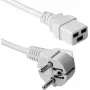 ACT AK5413 napájací kábel biely 0,6 m CEE 7/7 na IEC C19