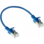 ACT modrý 0,15m LSZH U/FTP CAT6A datacenter slimline patch kábel snagless s RJ45 konektormi (DC7630)