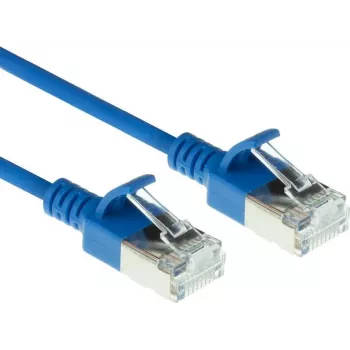 ACT modrý 5m LSZH U/FTP CAT6A Datacenter Slimline patch kábel s RJ45 konektormi, snagless (DC7605)
