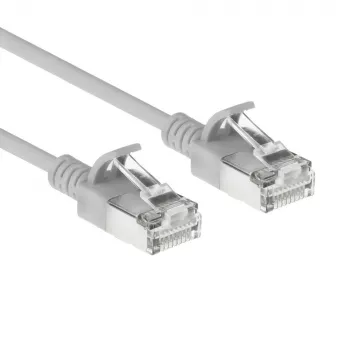 ACT sivá 2,5 m LSZH S/FTP CAT6A Slimline Snagless patch kábel (DB7053)
