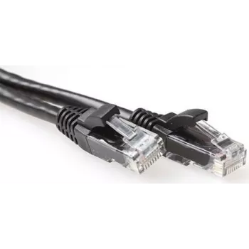 ACT IB2952 0,25 m Cat6a U/UTP patch kábel, čierny