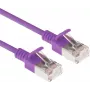 ACT fialový 0,25m LSZH U/FTP CAT6A datacenter slimline patch kábel snagless s RJ45 konektormi (DC7352)