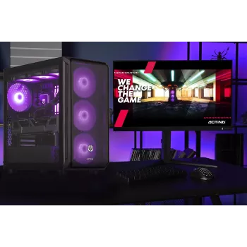 Actina Gaming GameOn stolný počítač, Ryzen 7 7800X3D, 32 GB DDR5, 2 TB SSD, GeForce RTX 5070 12 GB, bez operačného systému
