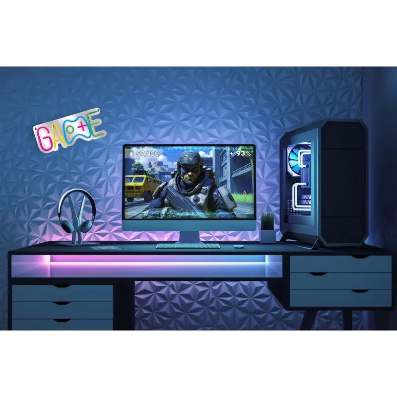 Activejet Neon LED AJE-NEON GAME - LED neónové svetlo v tvare gamepadu, viacfarebné, napájané cez USB, nástenné