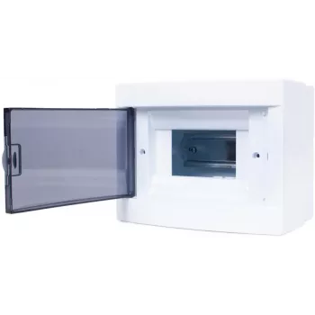 ADELID RM-NT-06T rozvodná krabica na omietku, 6 modulov, 1 rad, IP40, biela/sivá
