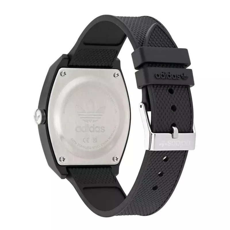 Adidas Originals Digital Two Unisex digitálne hodinky AOST22039 38 mm strieborná nehrdzavejúca oceľ čierny silikón