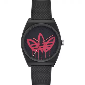 Adidas Originals Digital Two Unisex digitálne hodinky AOST22039 38 mm strieborná nehrdzavejúca oceľ čierny silikón