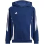 adidas Tiro 24 mikina s kapucňou pre deti - tmavomodrá, veľkosť 140 cm