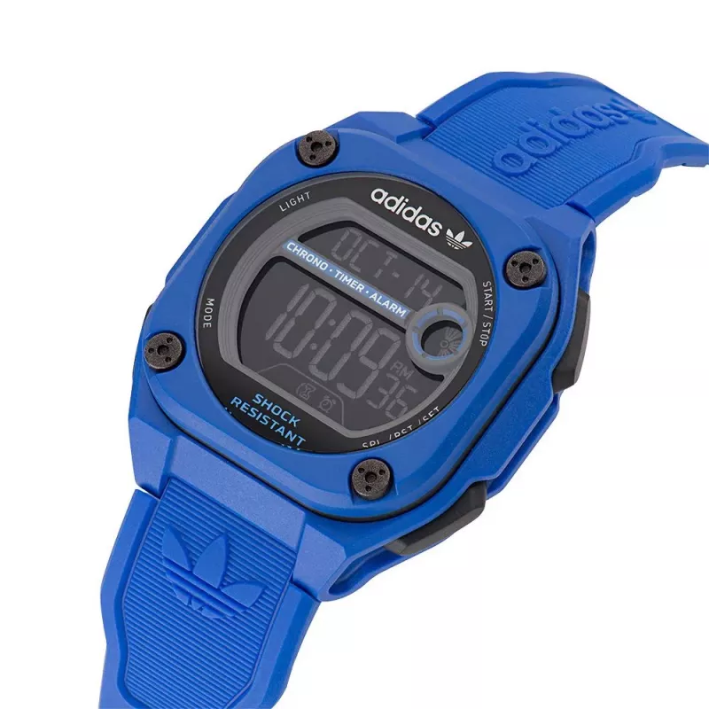 Adidas unisex digitálne quartz hodinky AOST23061 45 mm čierna živica silikón