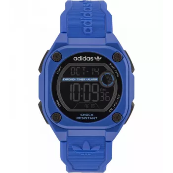 Adidas unisex digitálne quartz hodinky AOST23061 45 mm čierna živica silikón