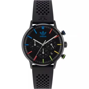 Adidas Unisex digitálne hodinky AOSY23021 40 mm čierny silikónový remienok