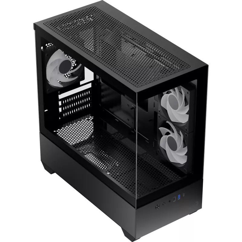 AEROCOOL P300D G-BK-v1 Mini Tower ATX skriňa, čierna, tvrdené sklo