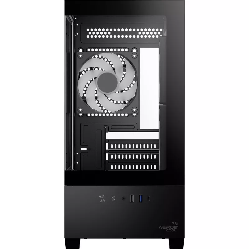 AEROCOOL P300D G-BK-v1 Mini Tower ATX skriňa, čierna, tvrdené sklo