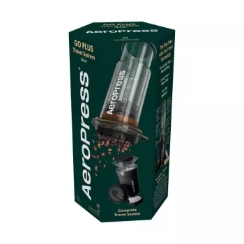 AeroPress Go Plus cestovný kávovar s termohrnčekom - čierny
