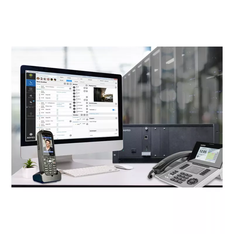 AGFEO ES 730 IT IP komunikačný systém (PBX) – 100 účastníkov, 100 SIP trunkov, 30 VoIP hovorov, Gigabit Ethernet, USB, firewall, VPN, UC-Suite, CTI, web-GUI