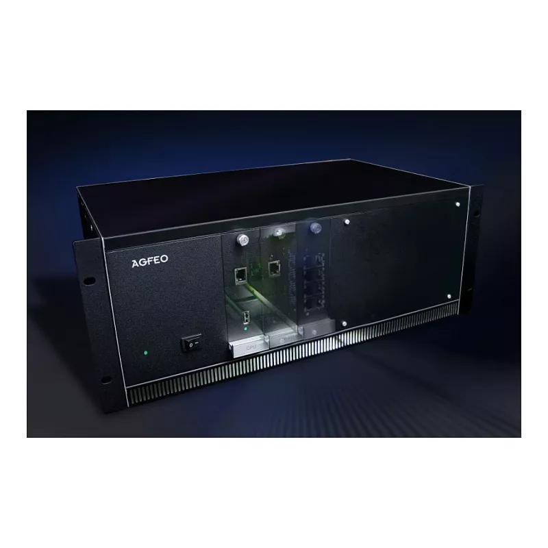 AGFEO ES 730 IT IP komunikačný systém (PBX) – 100 účastníkov, 100 SIP trunkov, 30 VoIP hovorov, Gigabit Ethernet, USB, firewall, VPN, UC-Suite, CTI, web-GUI