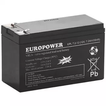 AGM batéria EUROPOWER séria EPL 12V 7,2Ah T1 (15 rokov životnosti)