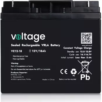 AGM batéria Voltage 12V 18Ah VE12-18 (životnosť 6-9 rokov)