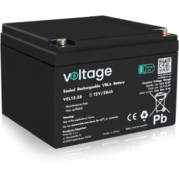 AGM batéria Voltage Long Life 12V 28Ah VEL12-28 (životnosť 15 rokov)