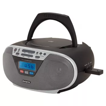 Aiwa BBTU-400SL prenosný stereo systém CD/FM RDS/USB/Bluetooth strieborný MP3 prehrávanie