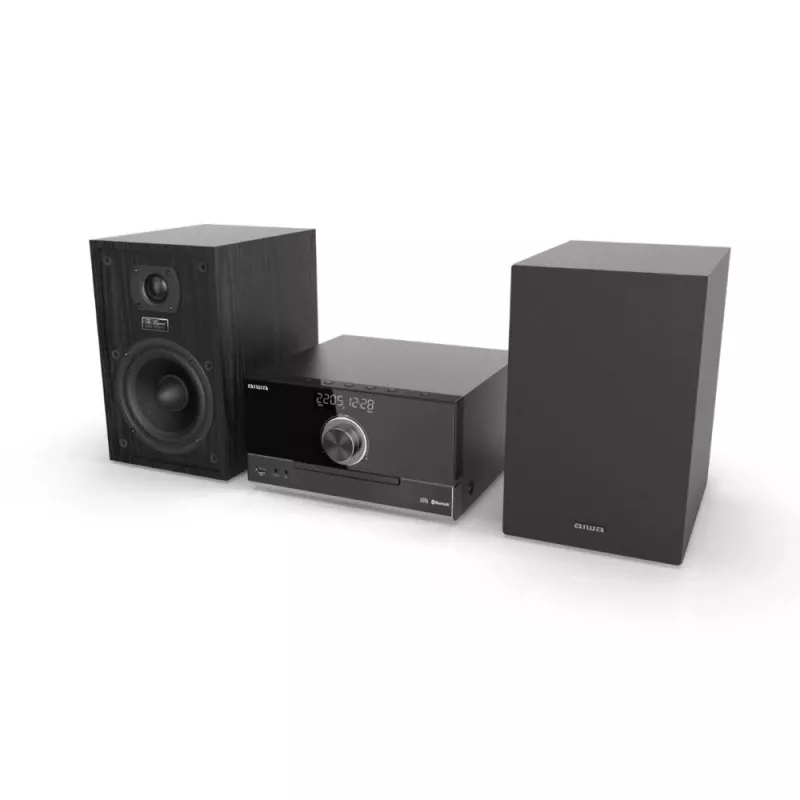Aiwa MSBTU-600 50W Bluetooth CD micro Hi-Fi systém s FM rádiom, USB, Aux-In, LED displej, diaľkový ovládač, čierny