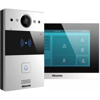 Akuvox C313W-2/R20A-2 2-drôtový IP video vrátnikový set s 7-palcovým dotykovým monitorom a RFID vrátnikovou stanicou