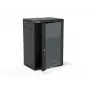 ALANTEC 19 inch 18U nástenná skriňa 600x450mm, dvojdielna, samostatné sklenené dvere, čierna