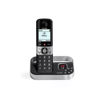 ALCATEL 8517110010 bezdrôtový DECT telefón s 2 mikrotelefónmi, 1,5-palcový jantárový displej a telefónny zoznam