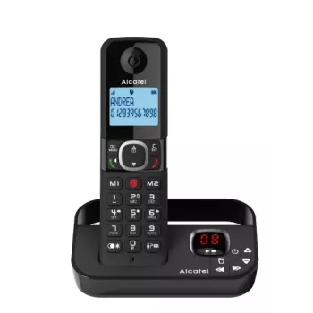 ALCATEL F860 Voice DECT bezdrôtový telefón, čierna, záznamník, blokovanie nežiaducich hovorov, Eco režim ATL1423419