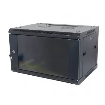 ALLNET 19 palcový nástenný rozvádzač 15U 1-dielny 600mm hĺbka čierna Flat Pack séria SMA