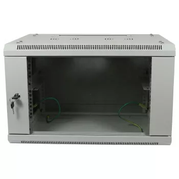 ALLNET 19 palcový nástenný rozvádzač 9U 1-dielny hĺbka 450mm svetlosivá Flat Pack séria SMA