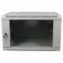 ALLNET 19 palcový nástenný rozvádzač 9U 1-dielny hĺbka 450mm svetlosivá Flat Pack séria SMA