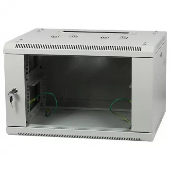ALLNET 19 palcový nástenný rozvádzač 15U 1-dielny hĺbka 600mm svetlosivá Flat Pack séria SMA