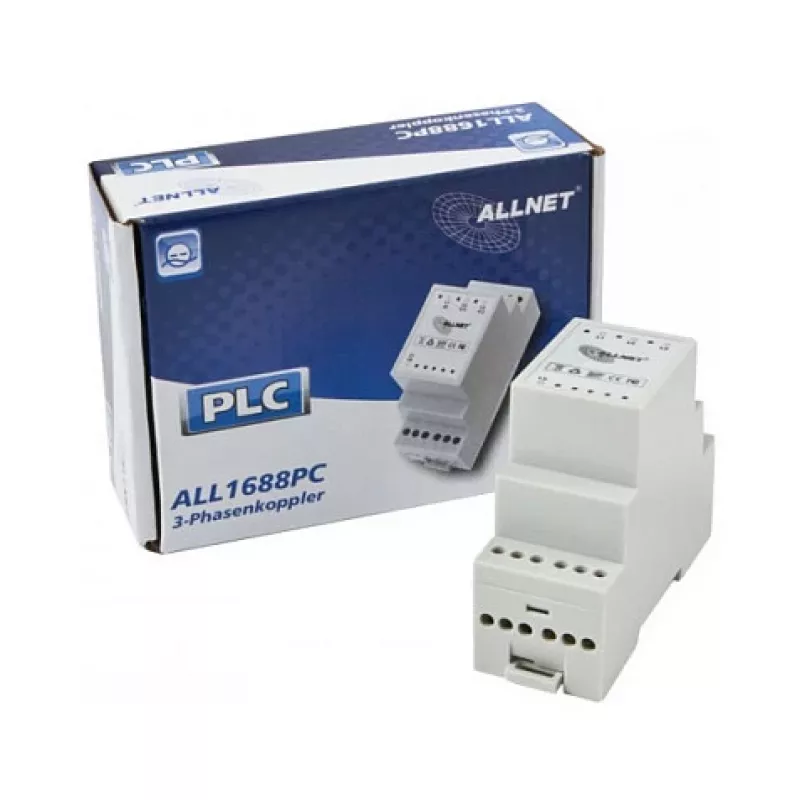ALLNET ALL1688PC Powerline fázový spojovač, 3-fázy + neutrál, pasívny, 1-70 MHz, DIN lišta